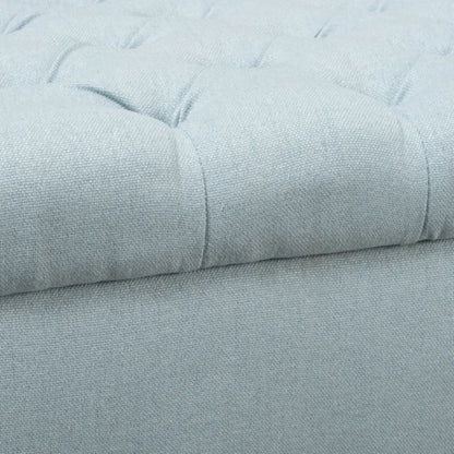 Hayes - Contemporary Armed Storage Bench With Rolled Arms And Button Tufting