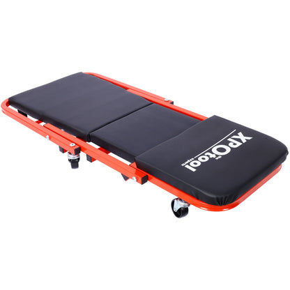 Mechanic Creeper, Z Creeper Seat 2 In 1 Low Profile With 6 Wheels Steel Vinyl - Red