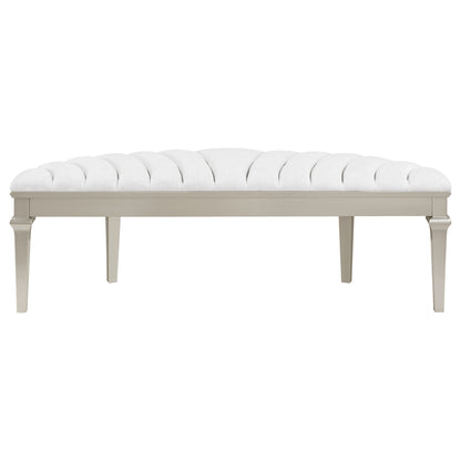 Colwood - Upholstered Curved With Channel Tufting And Slender Tapered Legs - Silver Gray