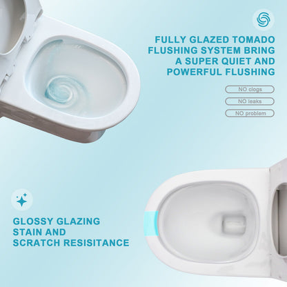 1 Piece Toilet For Bathroom, Dual Flush 1.22/1.6 Gpf, Soft Closing Seat - White