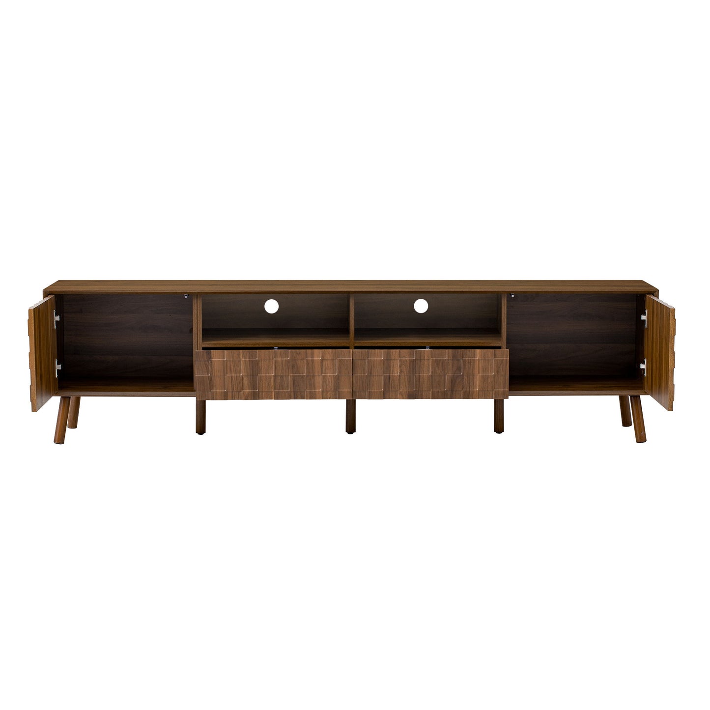 TV Stand With Drawers And Cable Management - Walnut