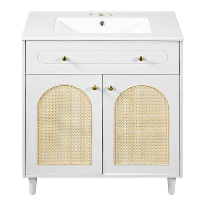 Modern Bathroom Vanity With Sink, Cabinet With Adjustable Shelf