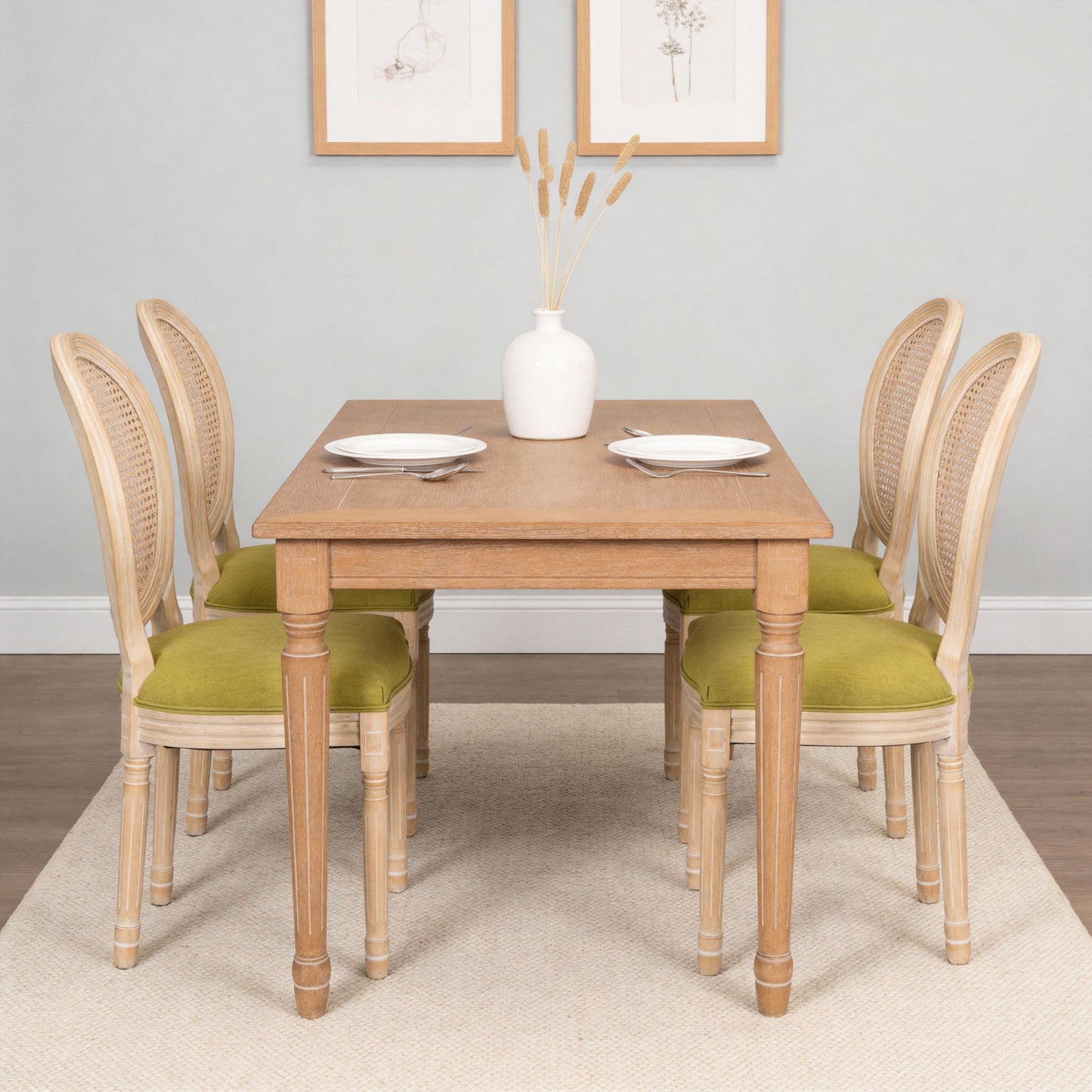 French Country Dining Chairs & Round Back (Set of 2)