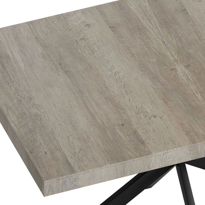 Retro Rectangular Stretch Dining Table With Embossed Center Plate