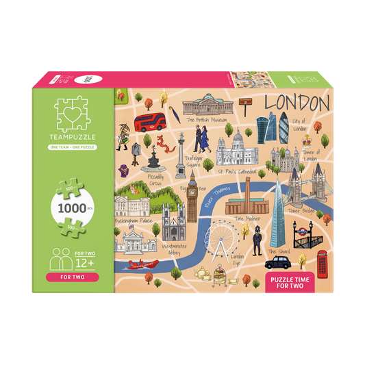 TEAMPUZZLE FOR TWO: London – 1,000-Piece Couple's Jigsaw Puzzle – Includes Scan & Explore – Ages 12+