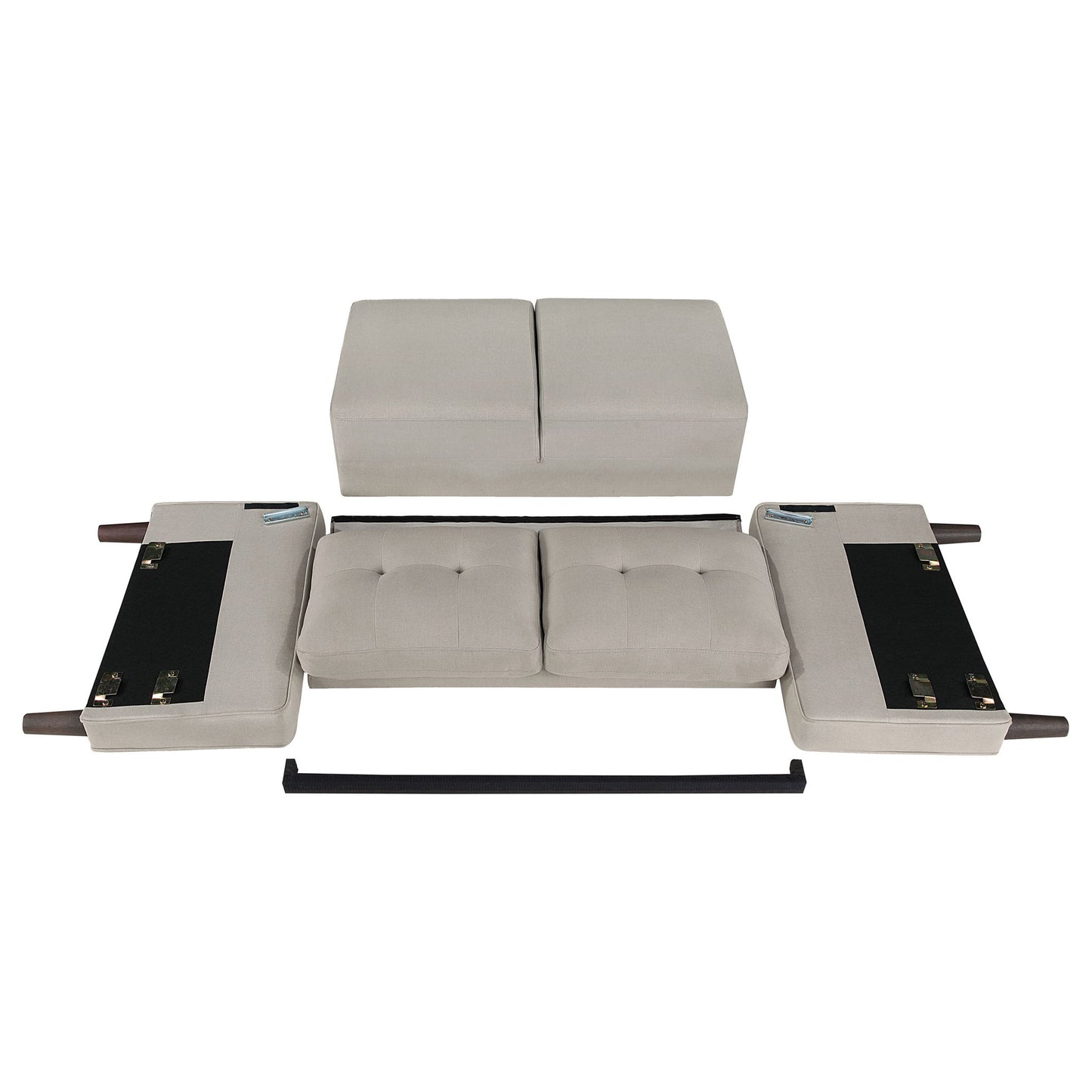 Harvey - 2 Piece Upholstered Tufted Sofa Set - Beige