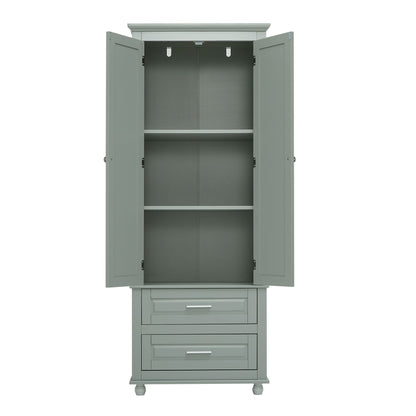Tall Storage Cabinet With 2 Drawers For Bathroom