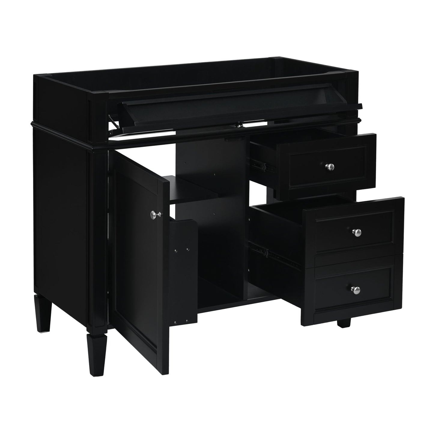 Bathroom Vanity With 2 Drawers And Tip-Out Drawer, Storage Cabinet