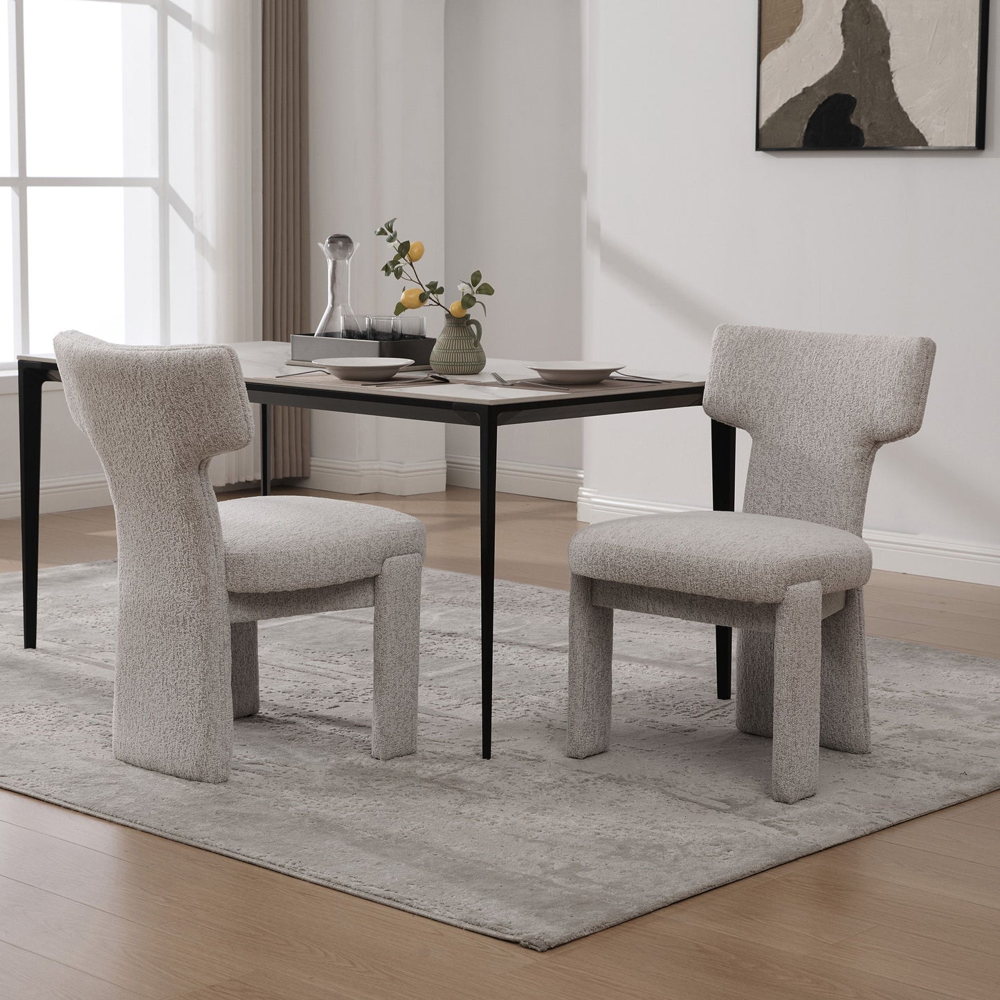 Armless Curved Back Accent Chairs