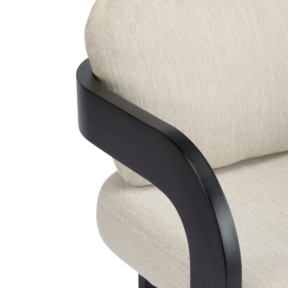 Dining Chairs With Pillow Back (Set of 2) - Beige / Black