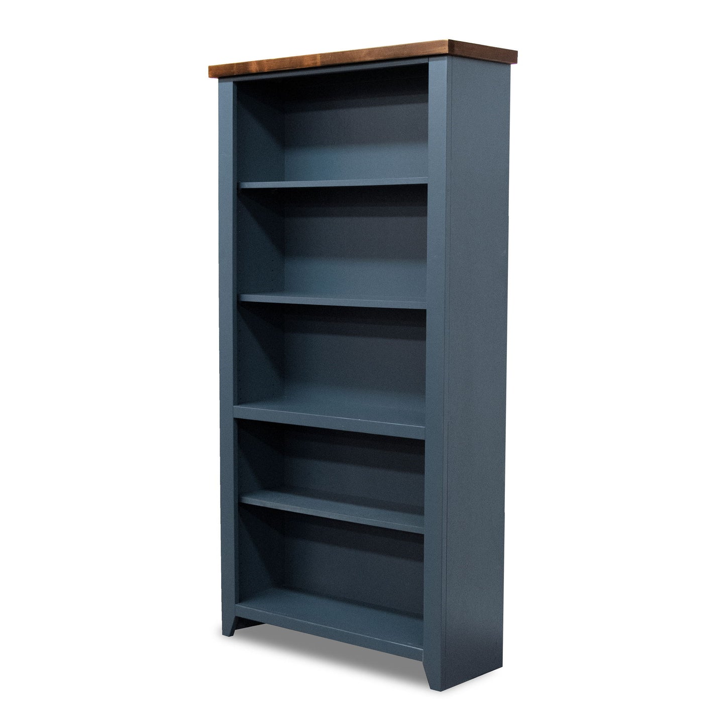 5 Shelf Bookcase - Blue Denim / Whiskey