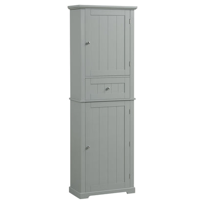Tall Freestanding Bathroom Storage Cabinet With Drawer And Adjustable Shelf