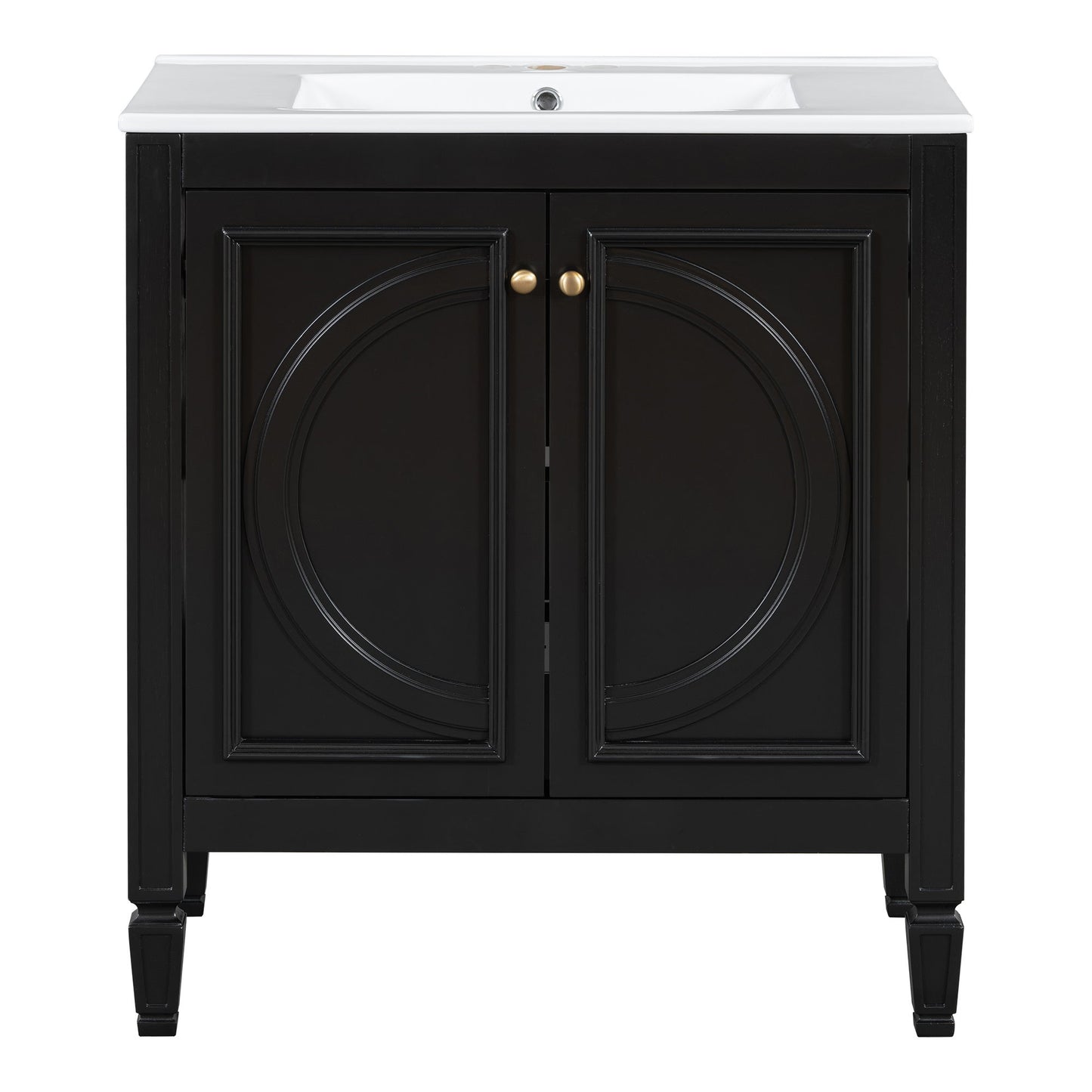 Double Sink Bathroom Vanity Set With Wall Mount Mirror Cabinet