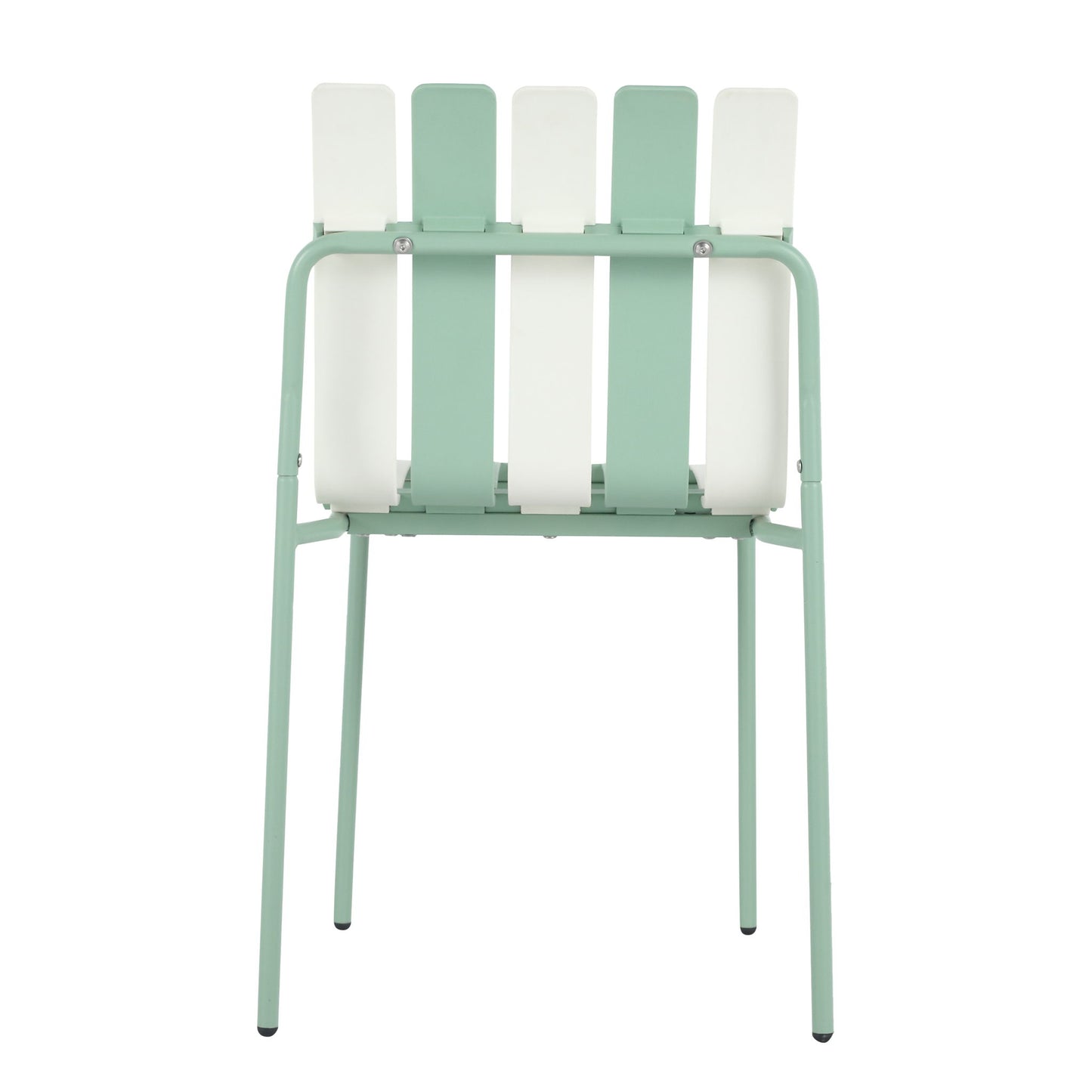 Single Chairs With Color Blocking Design (Set of 4) - Haze Green / White