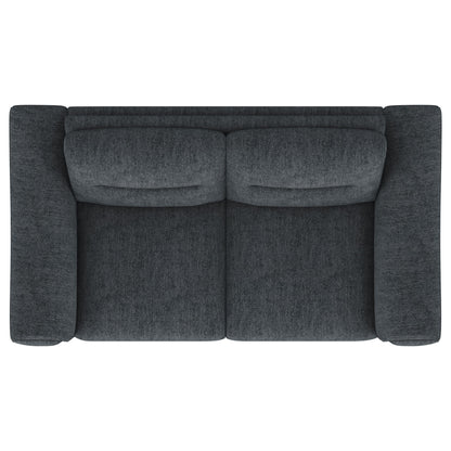 Oberle - Upholstered Sloped Track Arm Loveseat - Charcoal