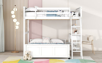 Full Over Full Bunk Bed With Desk