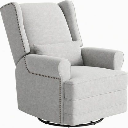 Extra Wide Swivel Recliner Glider Chair With Footrest