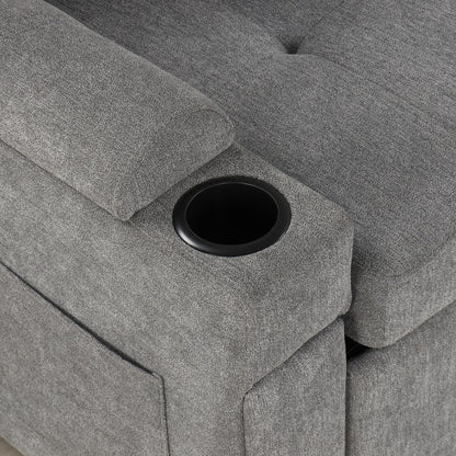 Convertible L Shaped Sofa Couch With Storage, Cup Holders, USB Ports
