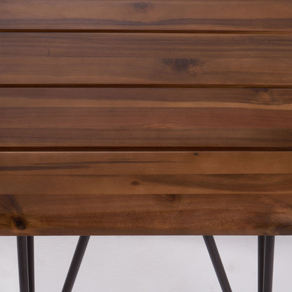 Zion - Outdoor Industrial Iron And Coffee Table - Teak