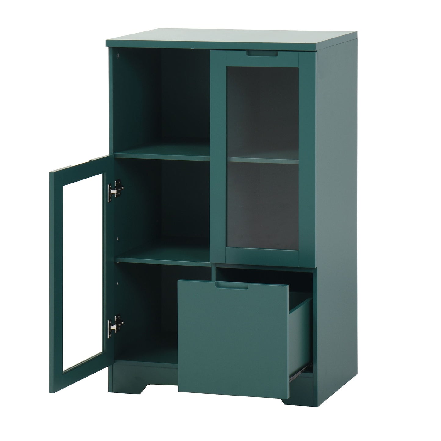 Modern Cabinet With Glass Doors And Drawer