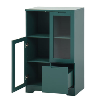 Modern Cabinet With Glass Doors And Drawer