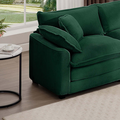 Modern 2 Seater With 4 Pillows, Upholstered Deep Seating Loveseat