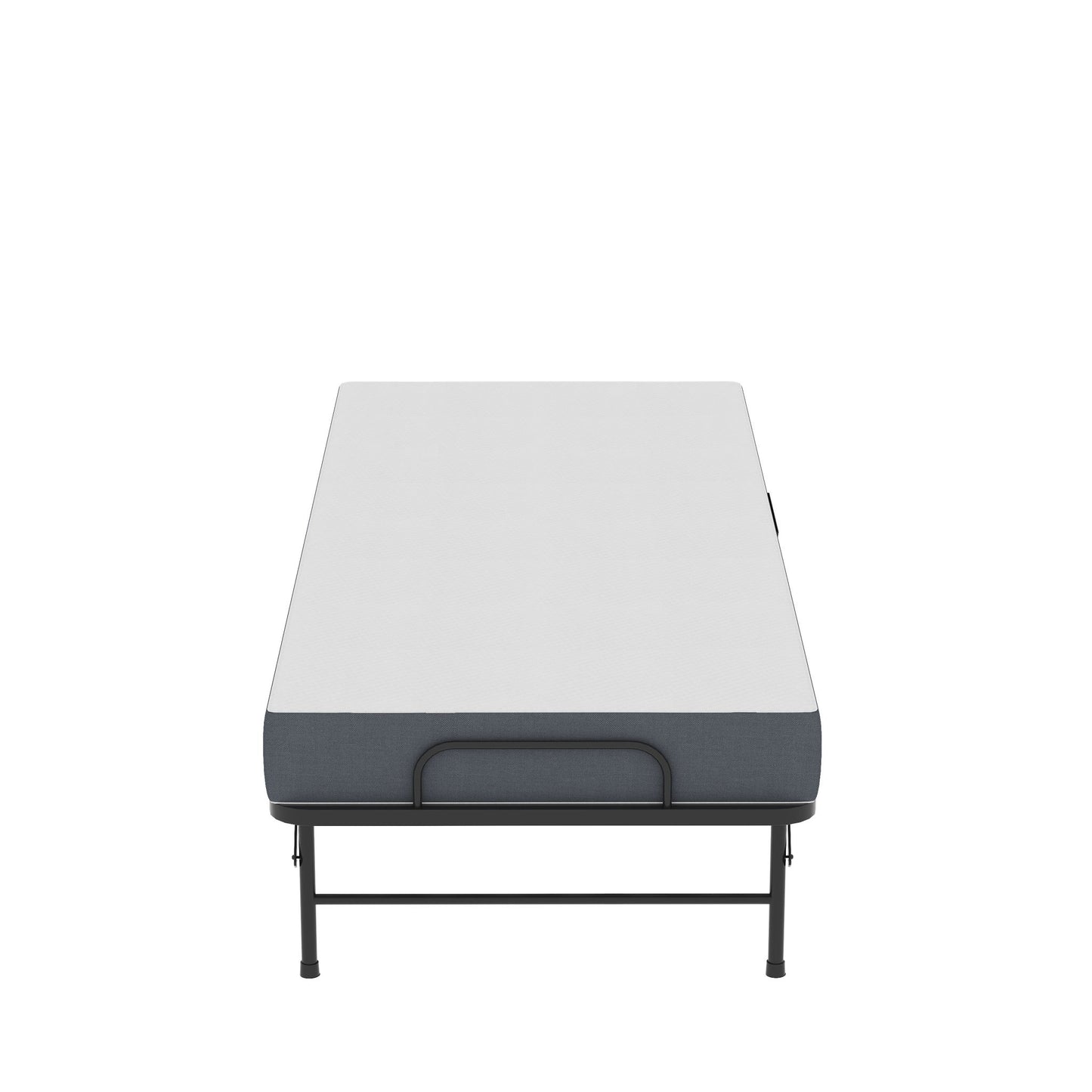 Twin Folding Bed With Memory Foam Mattress, On Wheels, Portable Bed For Adults & Guests - Black