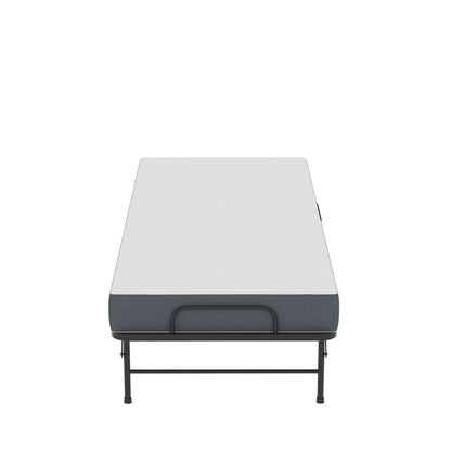 Twin Folding Bed With Memory Foam Mattress, On Wheels, Portable Bed For Adults & Guests - Black
