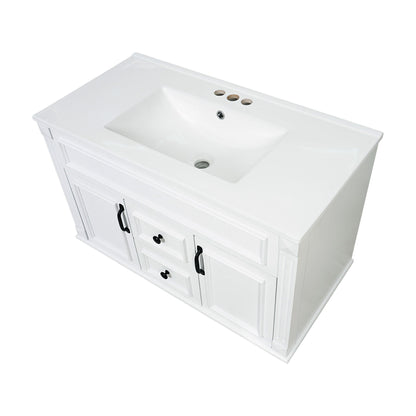 French Simple Style Wall Mounted Bathroom Cabinet With Sink