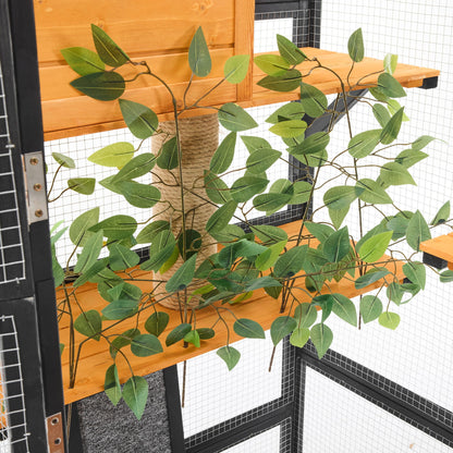 Outdoor Cat House, Diy Cat Enclosure Catio With Double Enter Doors