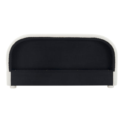 Upholstered Simple Modern Bedroom Bed With Curved Headboard