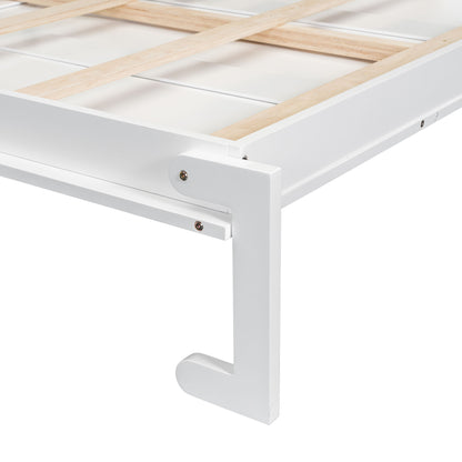 French Style Murphy Platform Bed With Shelf, Side Cabinets, Drawers And LED