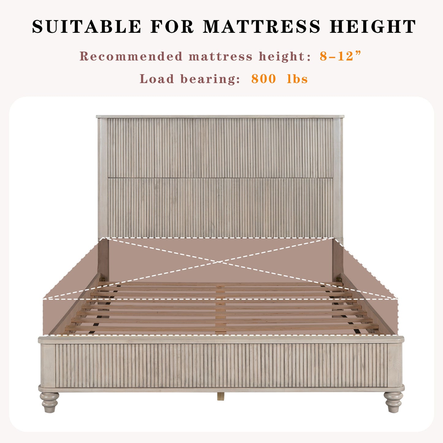 Platform Bed Frame & Tall Headboard