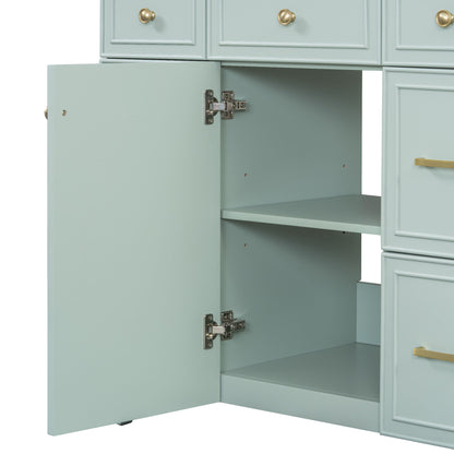Bathroom Vanity With Ceramic Sink, Soft Close Doors, Adjustable Shelves