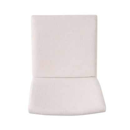 Dining Chairs With Upholstered Seat And Backrest (Set of 2) - Light Beige / Walnut
