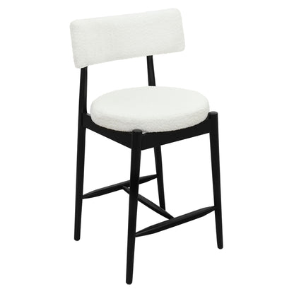 Mid Century Modern Counter Stools, Fabric Upholstered Chairs