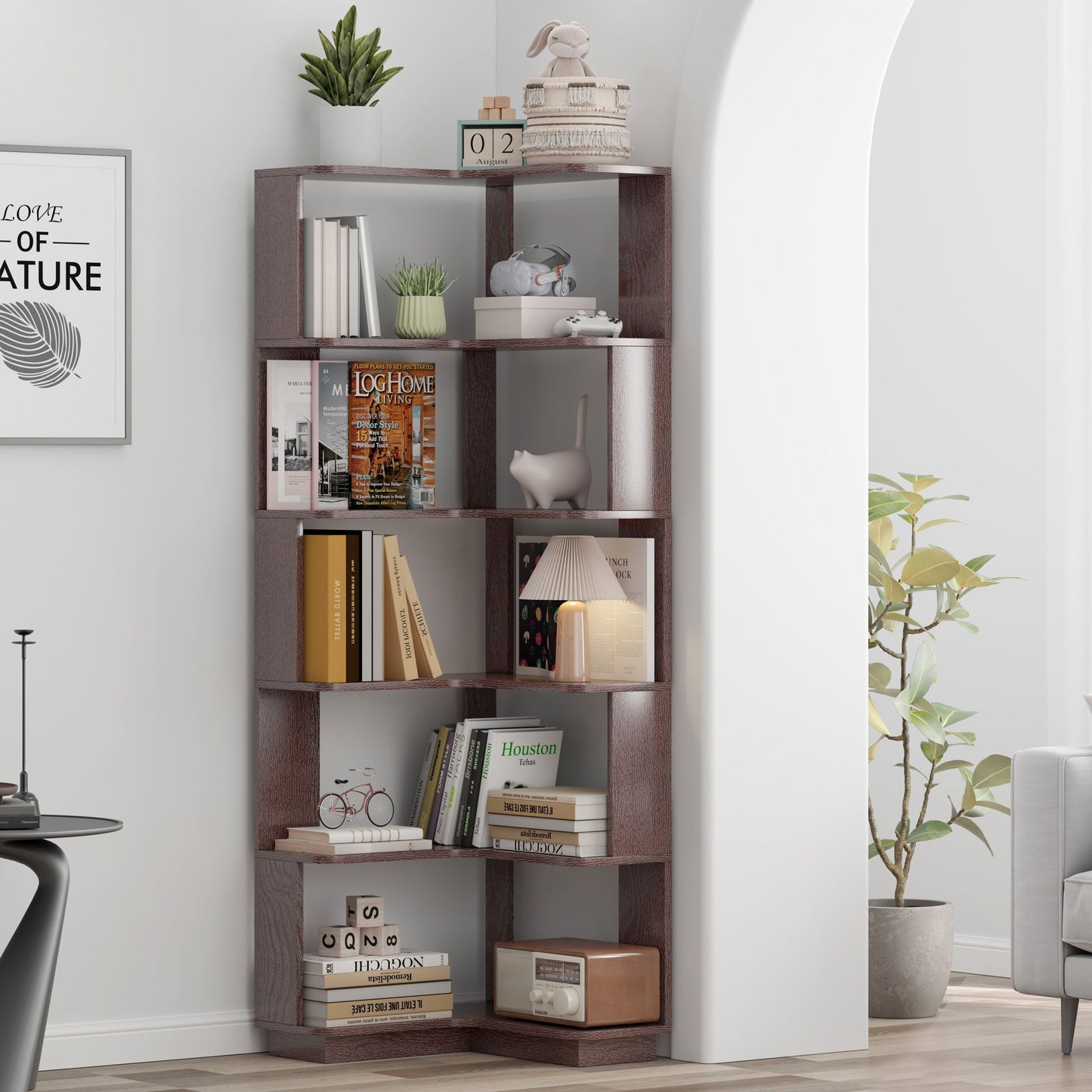 L-Shaped Corner Bookshelf