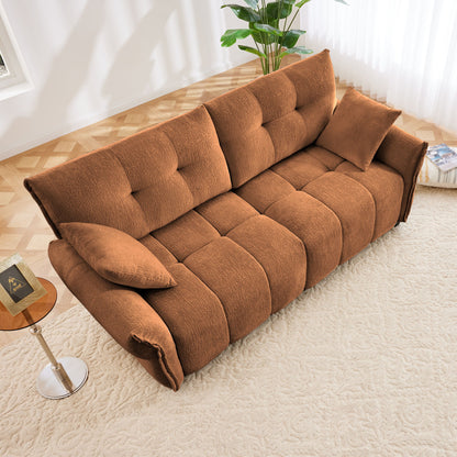 Modern Sofa & Pillows, Textured Cover, High Rebound Cushions