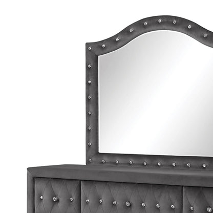 Sophia - Tufted Mirror - Gray