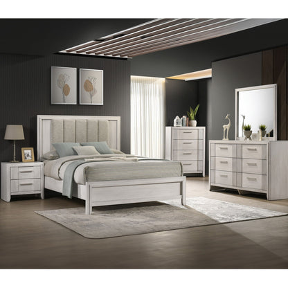 2 Drawer Nightstand With Bar Handle - Antique White