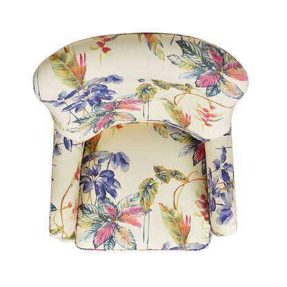 Paradise - Upholstered Arm Chair Floral Printed On Cotton - Off-White