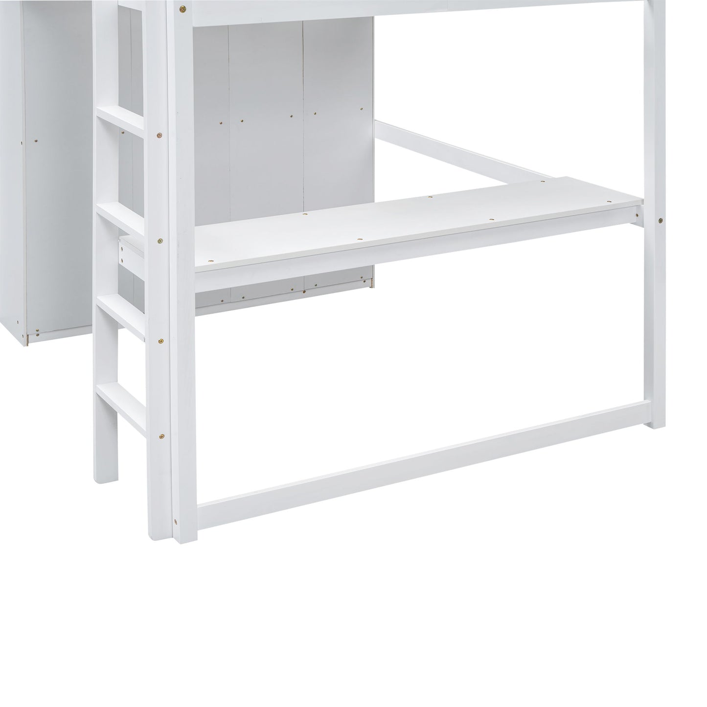 Loft Bed With Built In Wardrobe, Shelves And Drawers