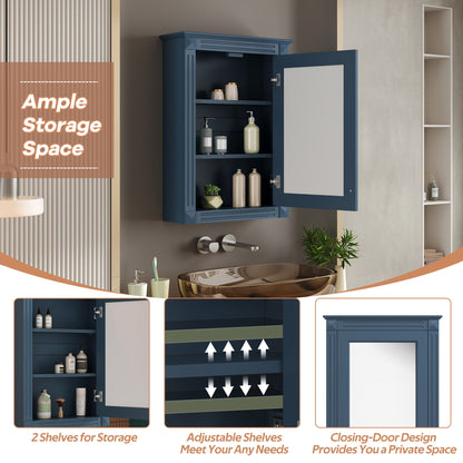 Wall Mounted Bathroom Storage Medicine Cabinet For Over Toilet With Mirror