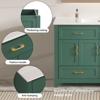 Bathroom Vanity With Sink Combo, 4 Soft Close Doors And 4 Drawers