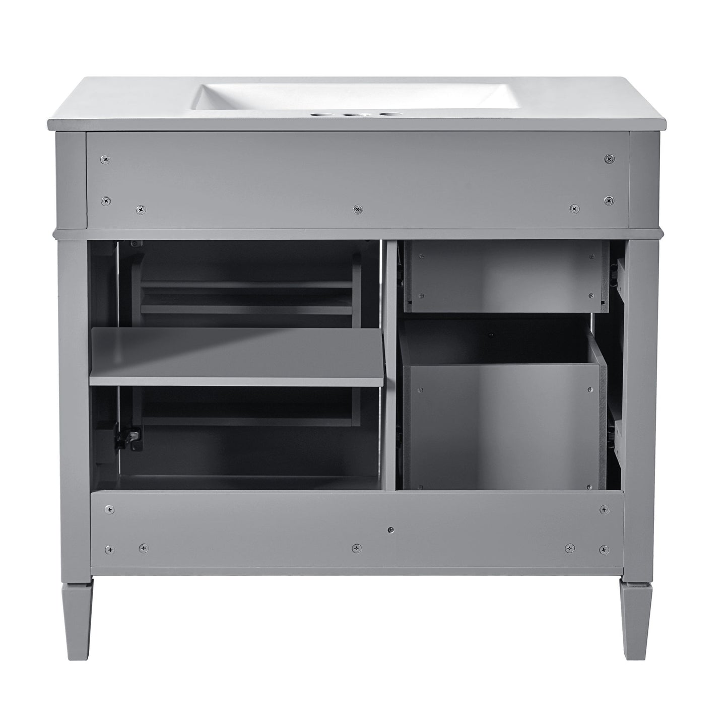 Bathroom Vanity With Top Sink, 2 Drawers And Tip Out Drawer