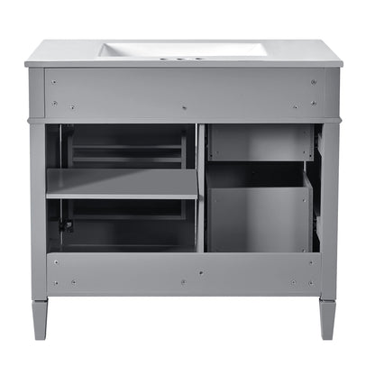 Bathroom Vanity With Top Sink, 2 Drawers And Tip Out Drawer