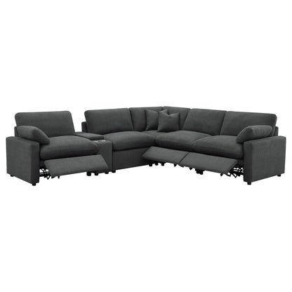 Hollander - 6 Piece Modular Power Reclining Sectional - Dark Gray
