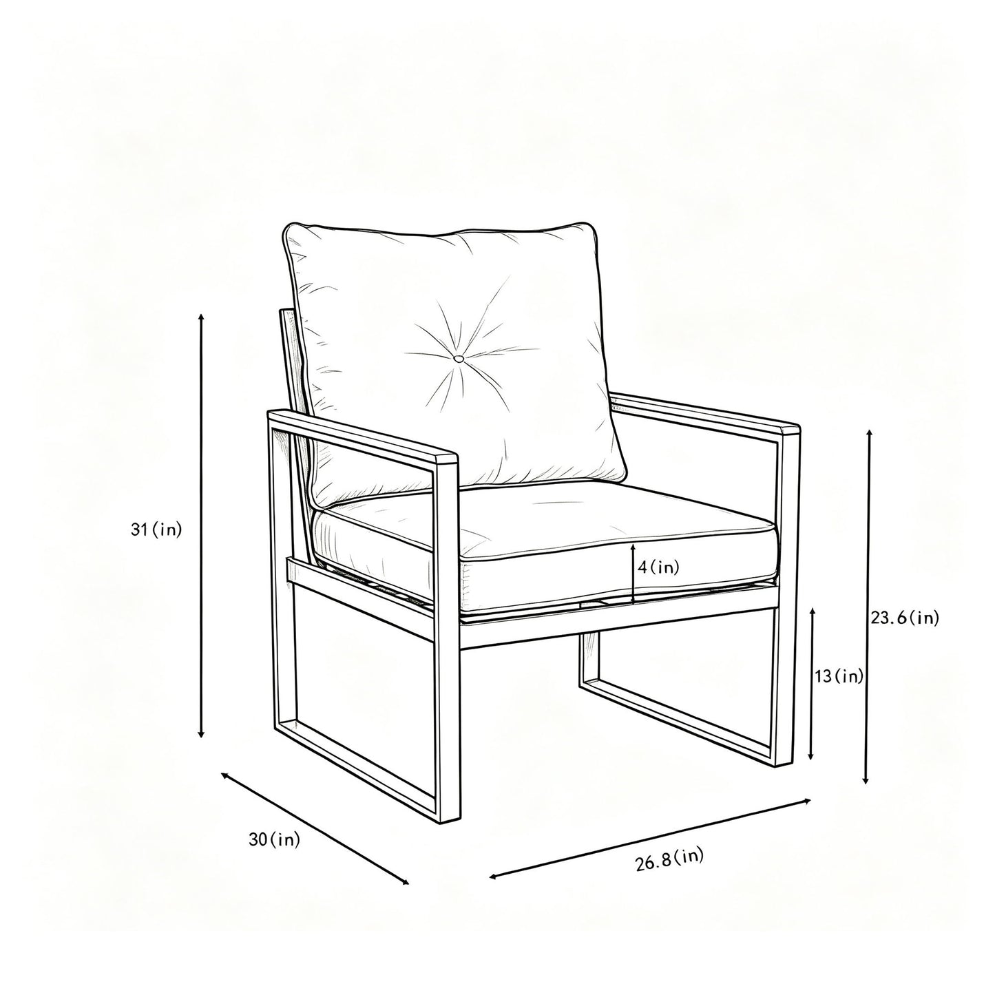 Oversized Outdoor Conversation Set, 5 Seater - Blue