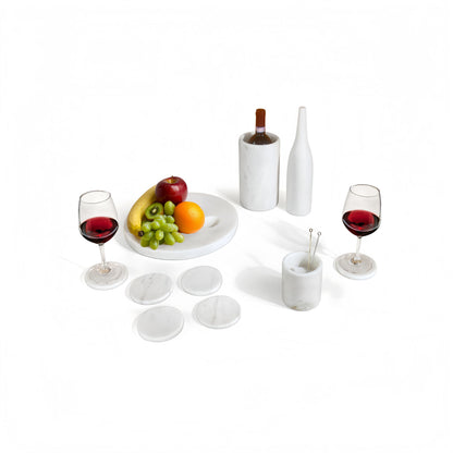 10 Pieces Luxury Natural Marble Dining Room Accessories Set