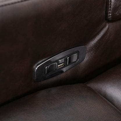 Power Recliner With Storage Arms, Cupholders, Swivel Tray Table And Cell Phone Stand - Brown